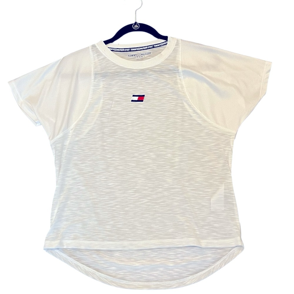 Tommy Hilfiger Sport White Crew Neck T-shirt Size: Medium - Picture 2 of 5